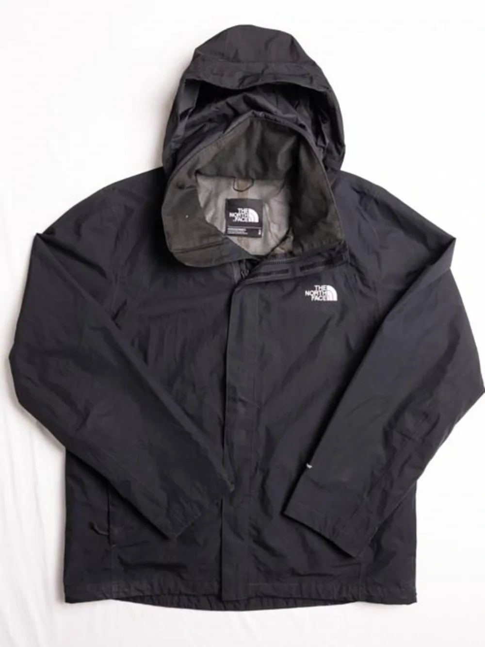 The North Face DryVent Rain Jacket Mens L Black Mesh Lined Resolve 2 Hooded Coat